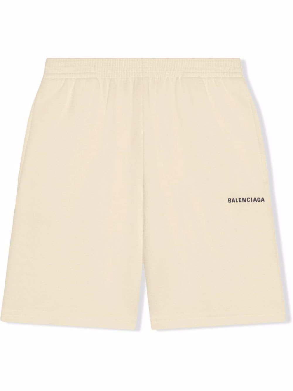 Balenciaga Kids Trainingsshorts met logoprint - Beige