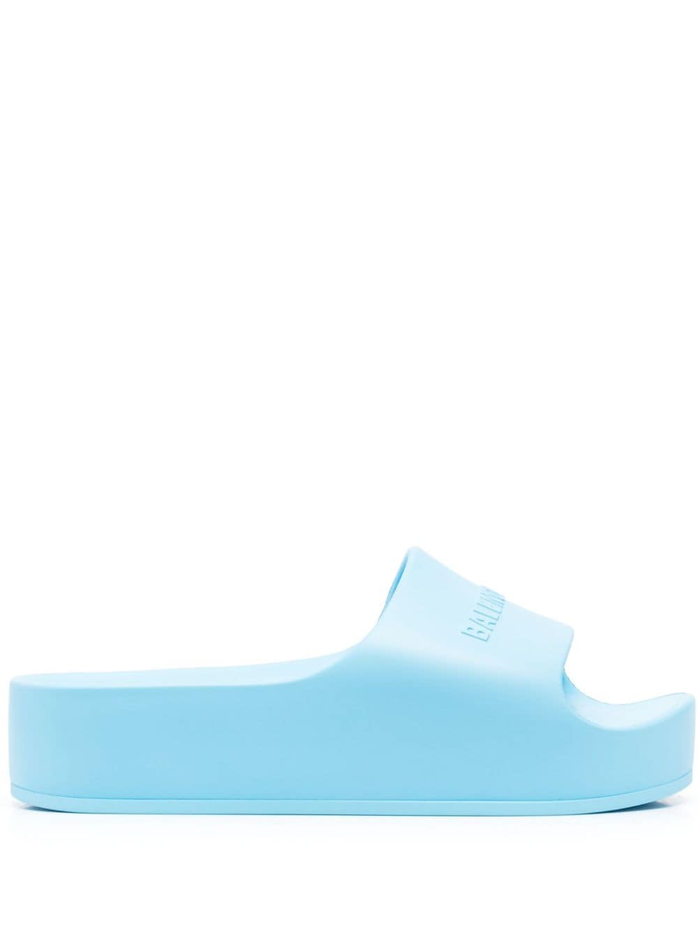 Balenciaga Slippers met logo reliëf - Blauw