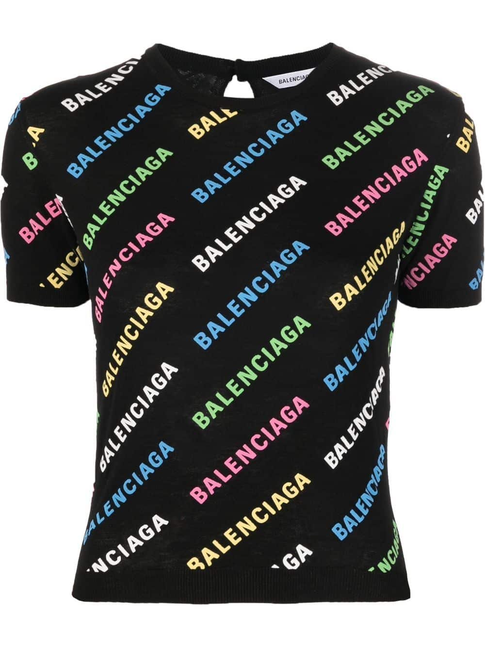 Balenciaga Trui met logoprint - Zwart