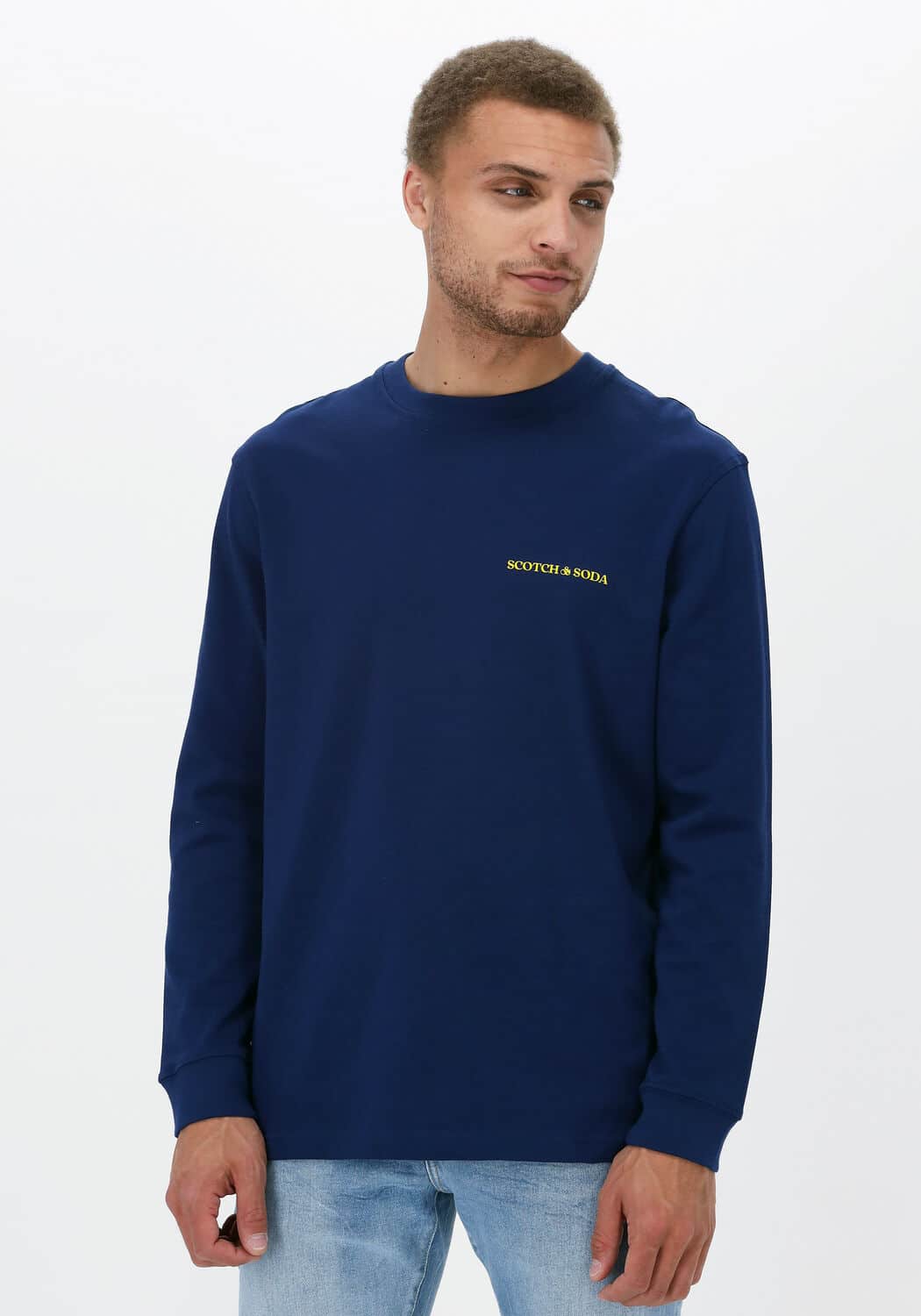 Blauwe Scotch & Soda Trui Unisex Long-sleeved Tee