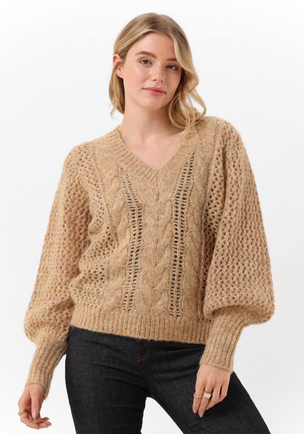 Camel Mos Mosh Trui Imma V-neck Knit