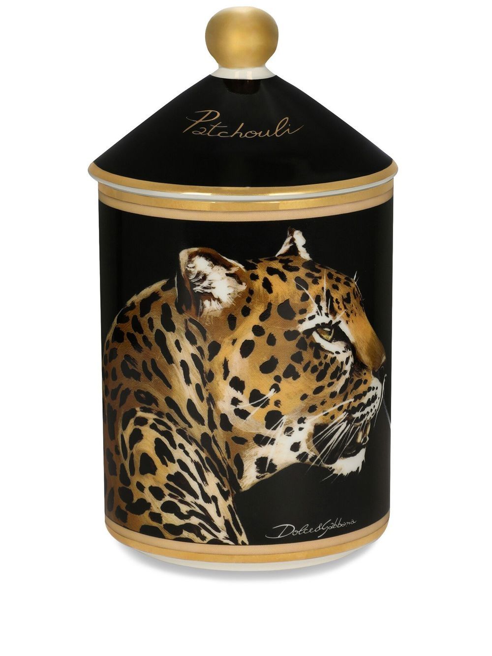 Dolce & Gabbana Geurkaars met luipaardprint (340g) - Zwart