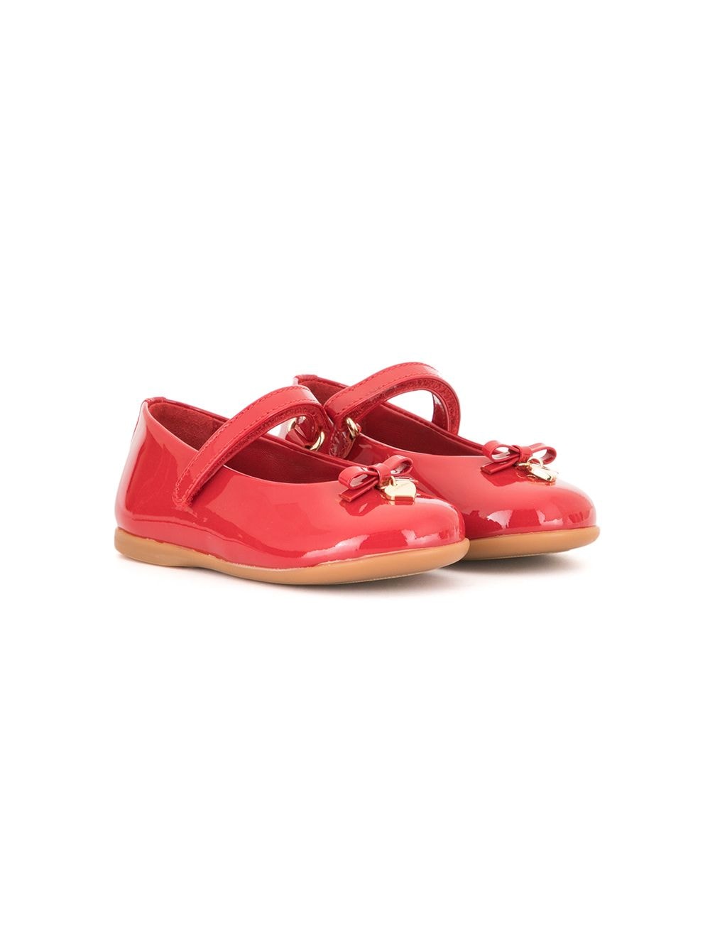 Dolce & Gabbana Kids Ballerina's met klittenband - Rood