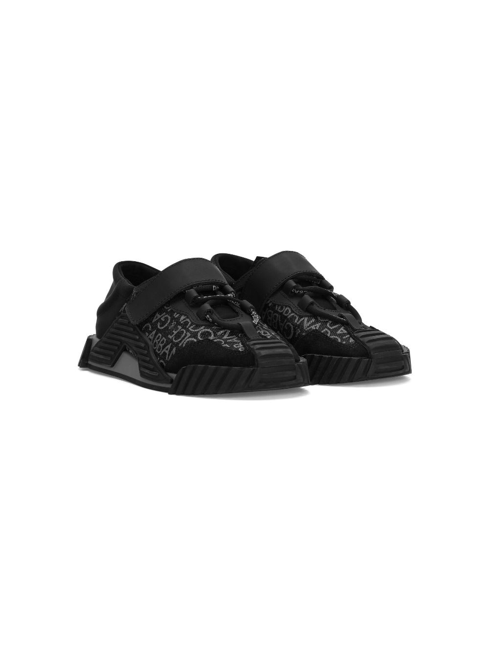 Dolce & Gabbana Kids Sneakers met logo jacquard - Zwart