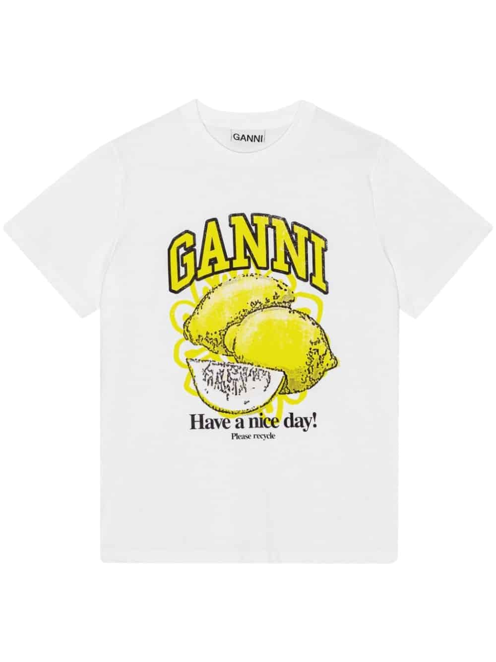 GANNI T-shirt met logoprint - Wit