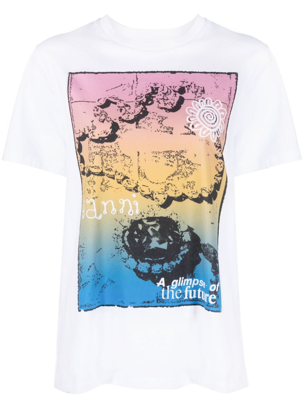 GANNI T-shirt met print - Wit