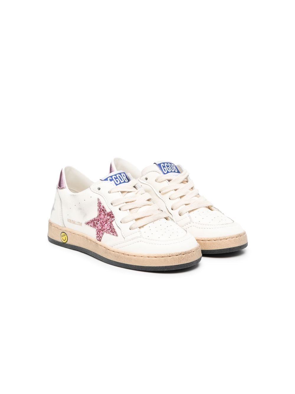 Golden Goose Kids Superstar gerafelde sneakers - Wit