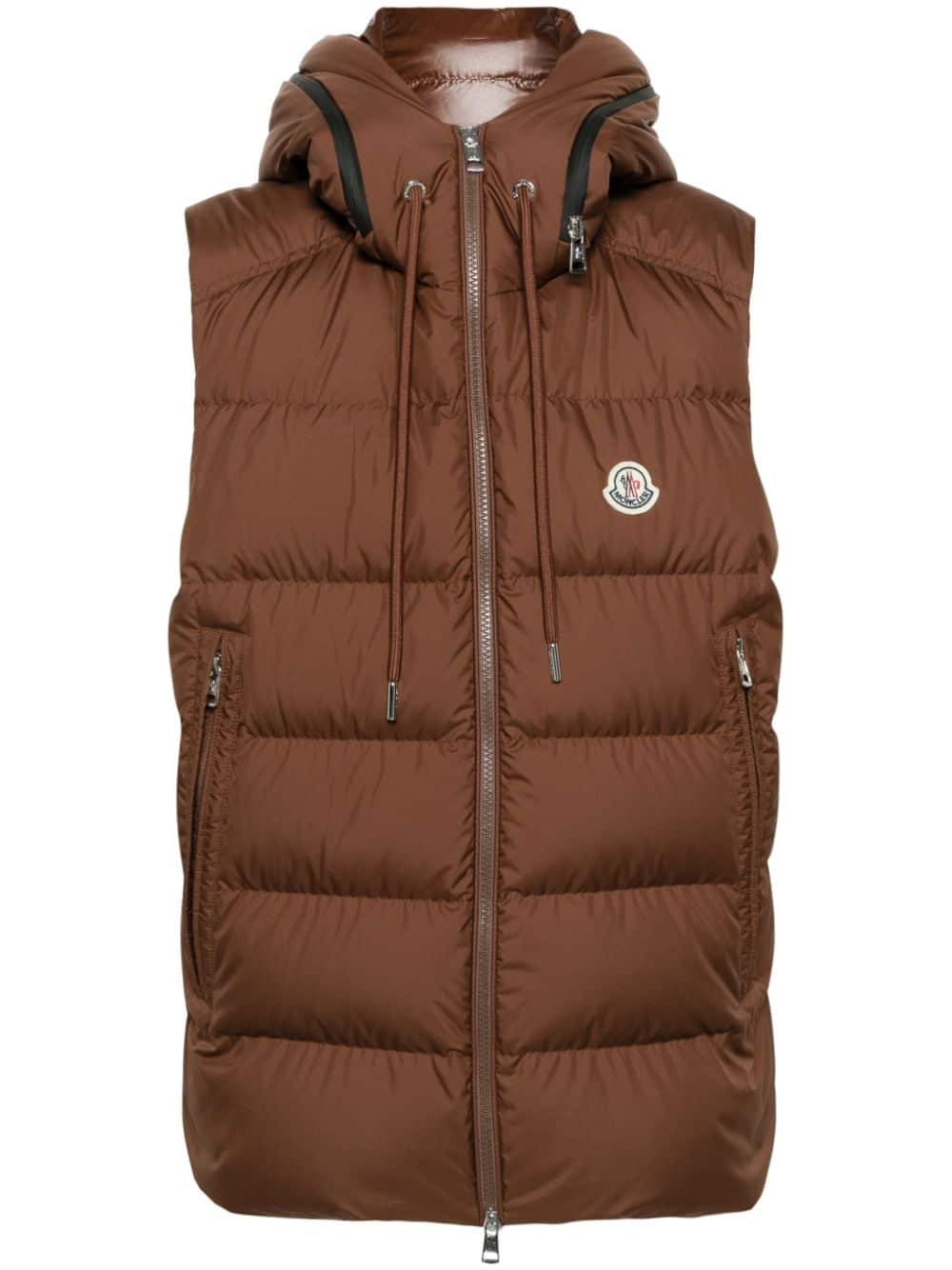 Moncler Bodywarmer met capuchon - Bruin