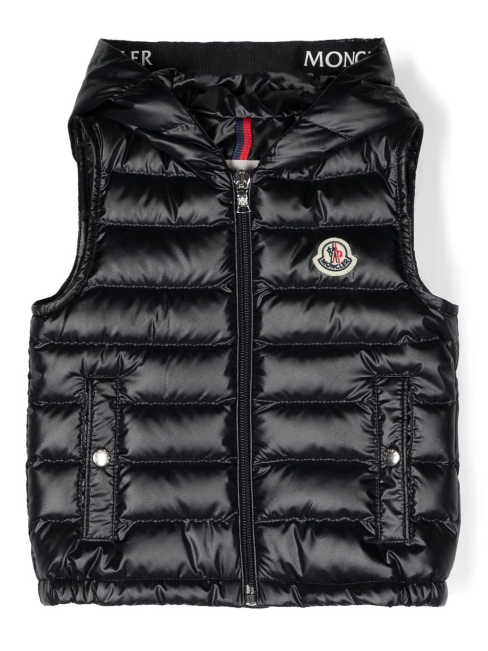 Moncler Enfant Couronne bodywarmer met capuchon - Blauw