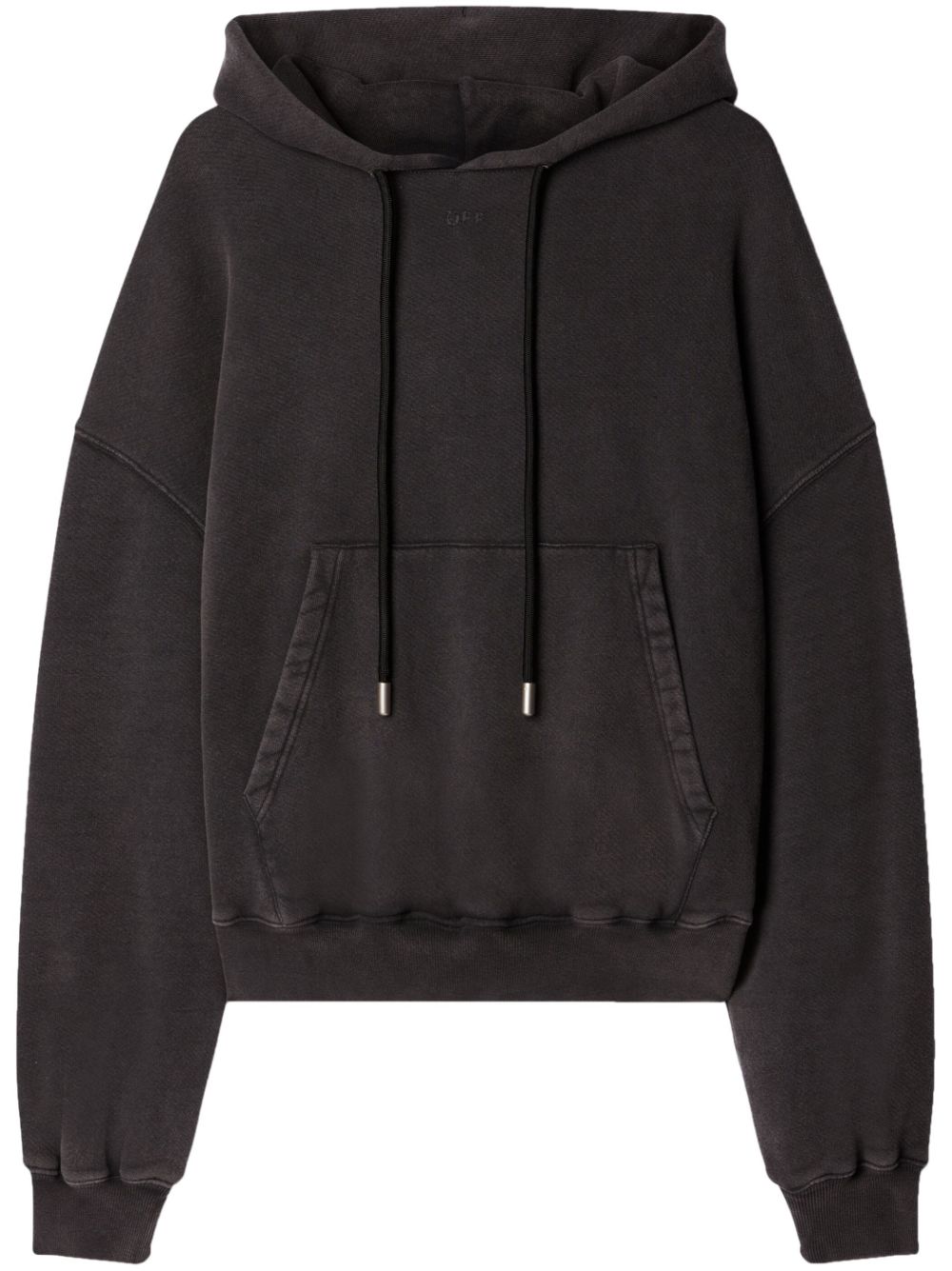 Off-White Hoodie met grafische print - Zwart