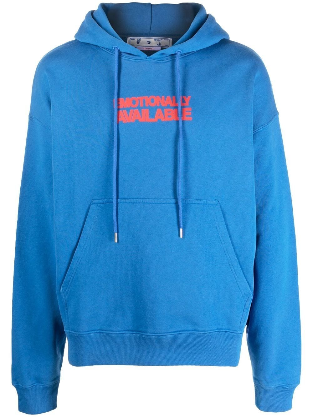 Off-White Hoodie met tekst - Blauw