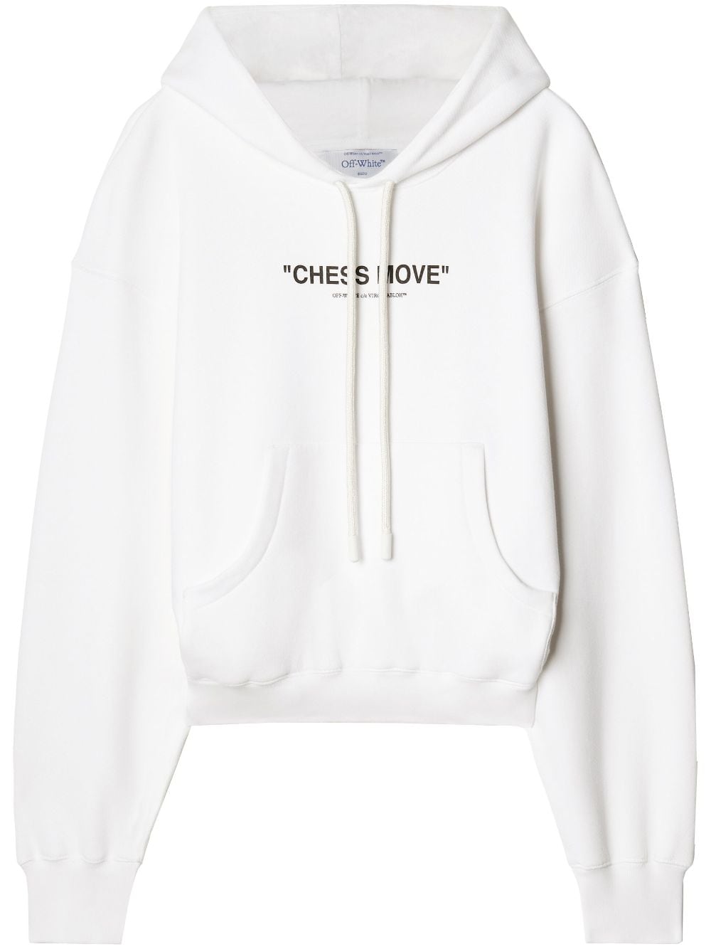 Off-White Hoodie met tekst en trekkoord - Wit