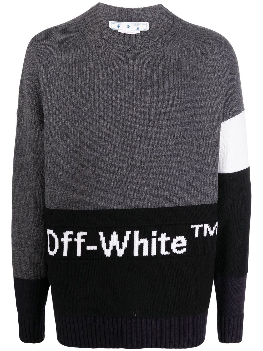 Off-White Trui met intarsia logo - Grijs