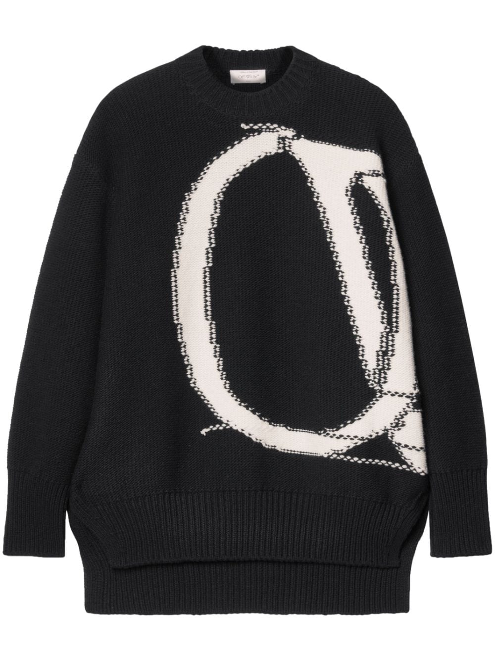 Off-White Trui met intarsia logo - Zwart