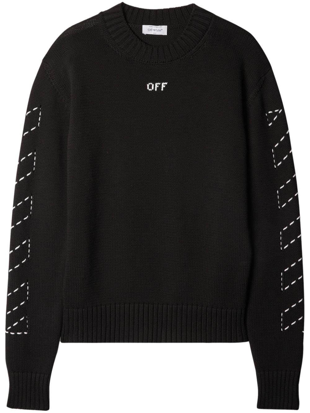 Off-White Trui met ronde hals - Zwart