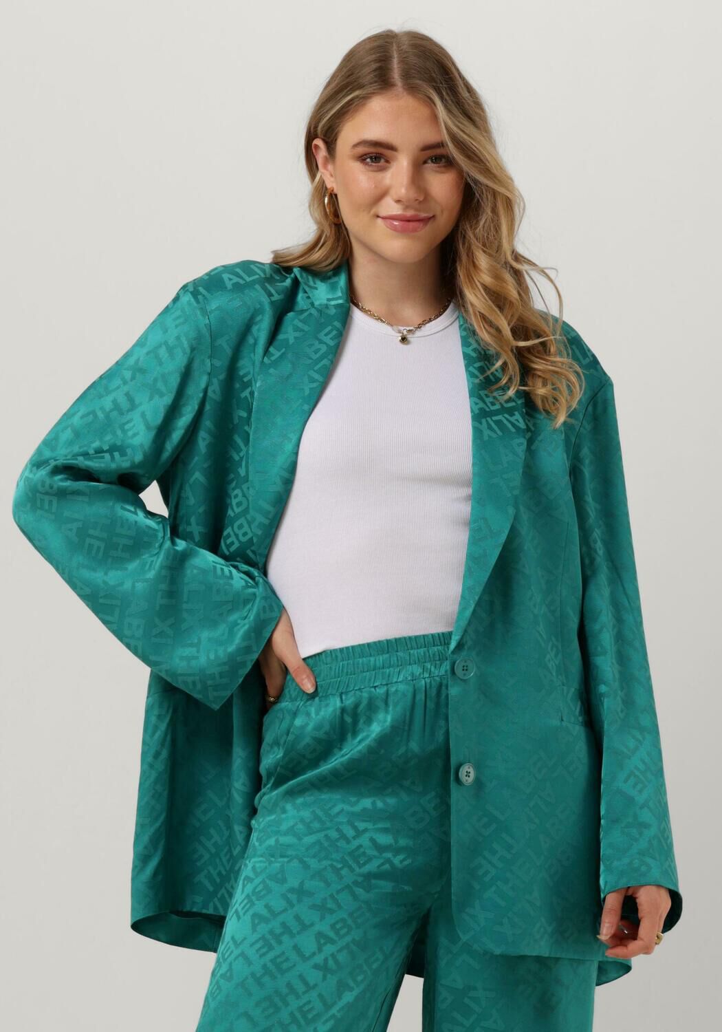 Petrol Alix the Label Blazer Ladies Woven Oversized Blazer Text