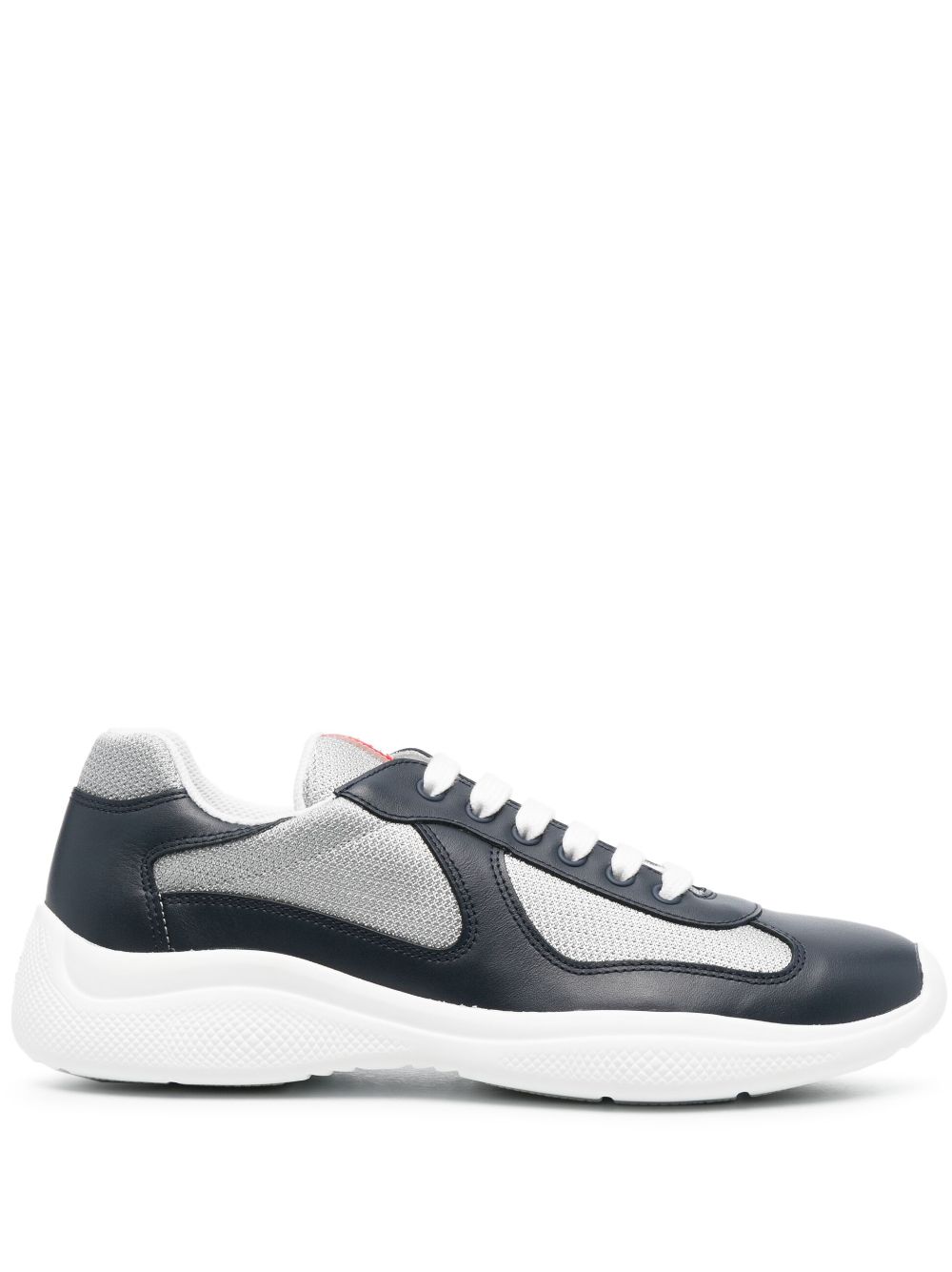 Prada Americas Cup sneakers in blauw en zilver