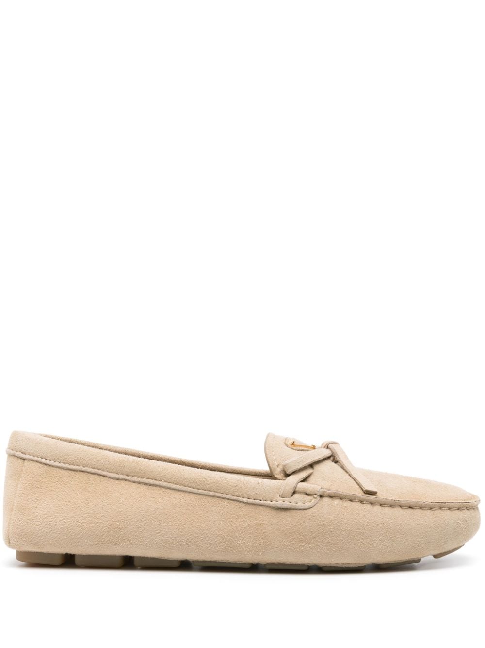 Prada Loafers met logo - Beige