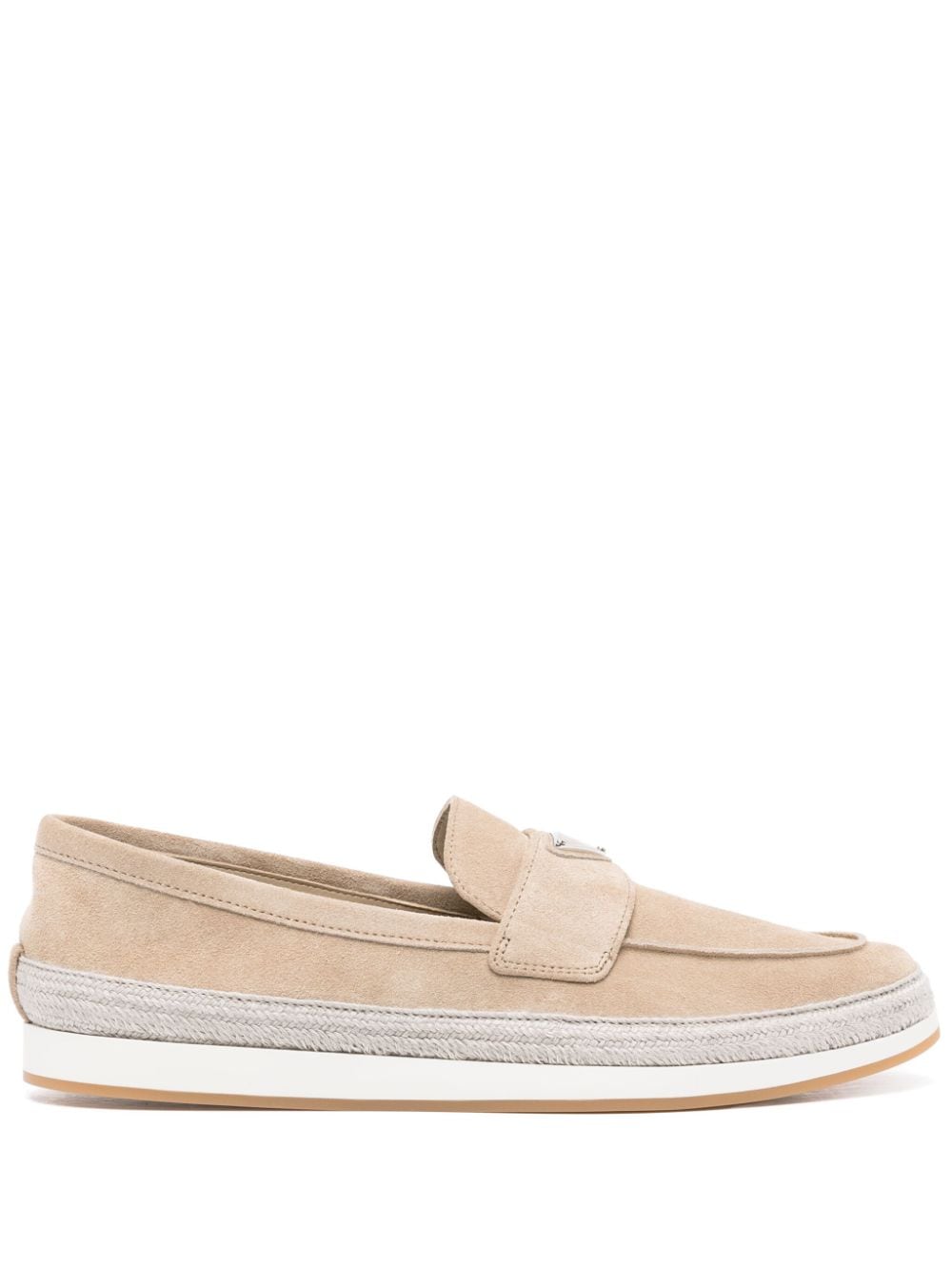 Prada Loafers met logo - Beige