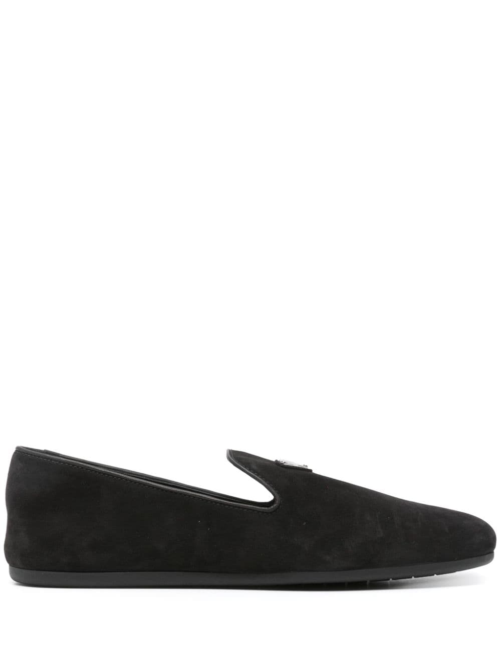 Prada Loafers met logo - Zwart