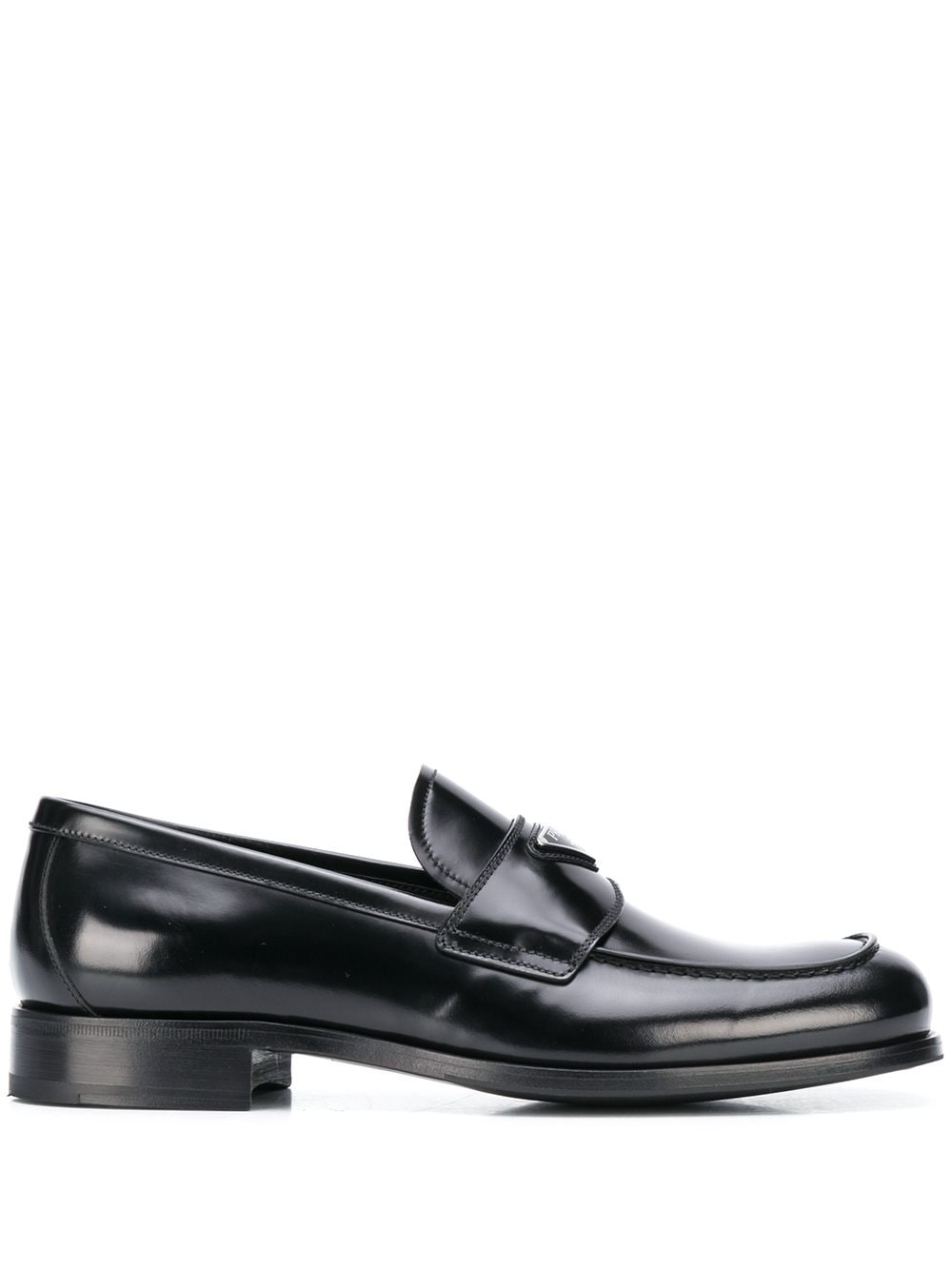 Prada Loafers met logoplakkaat - Zwart