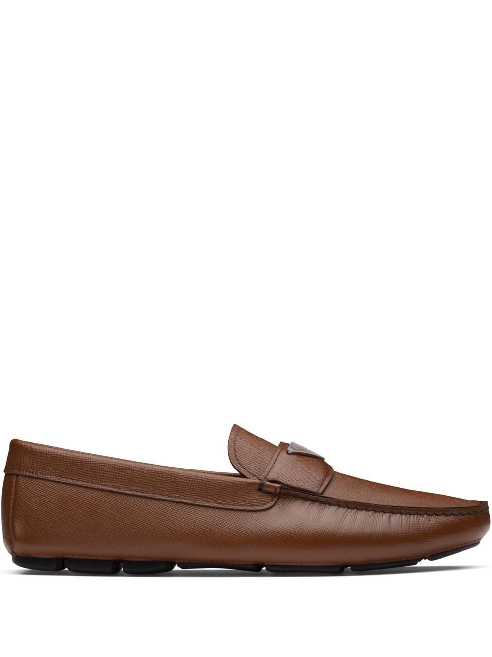 Prada Loafers met triangel logo - Bruin