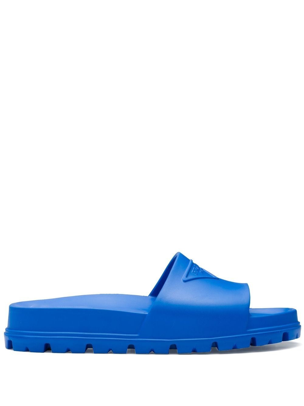 Prada Slippers met logo-reliëf - Blauw