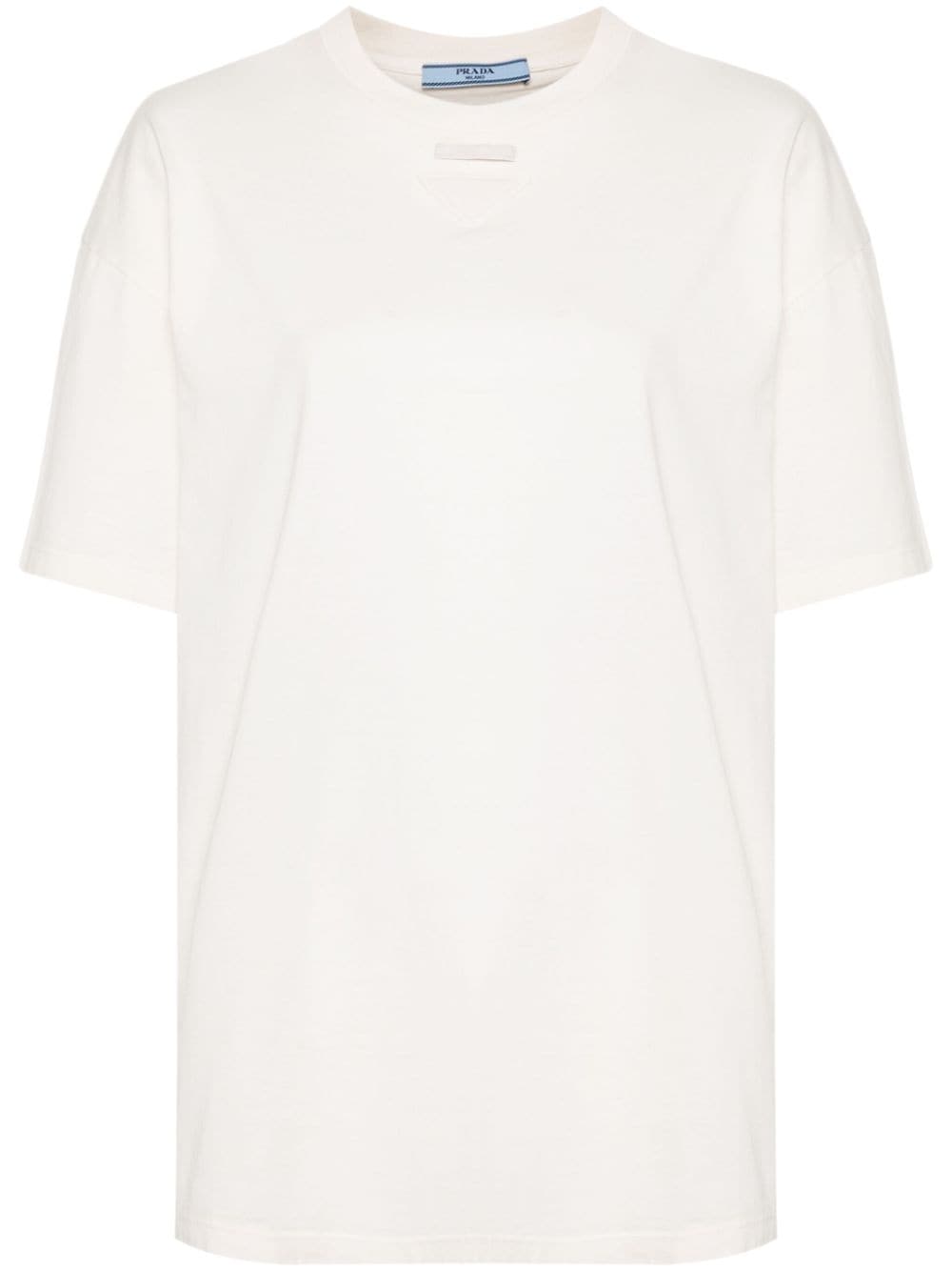 Prada T-shirt met geborduurd logo - Beige