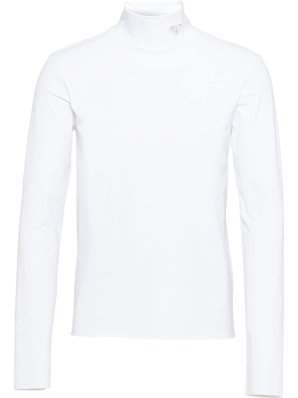 Prada T-shirt met logoplakkaat - Wit