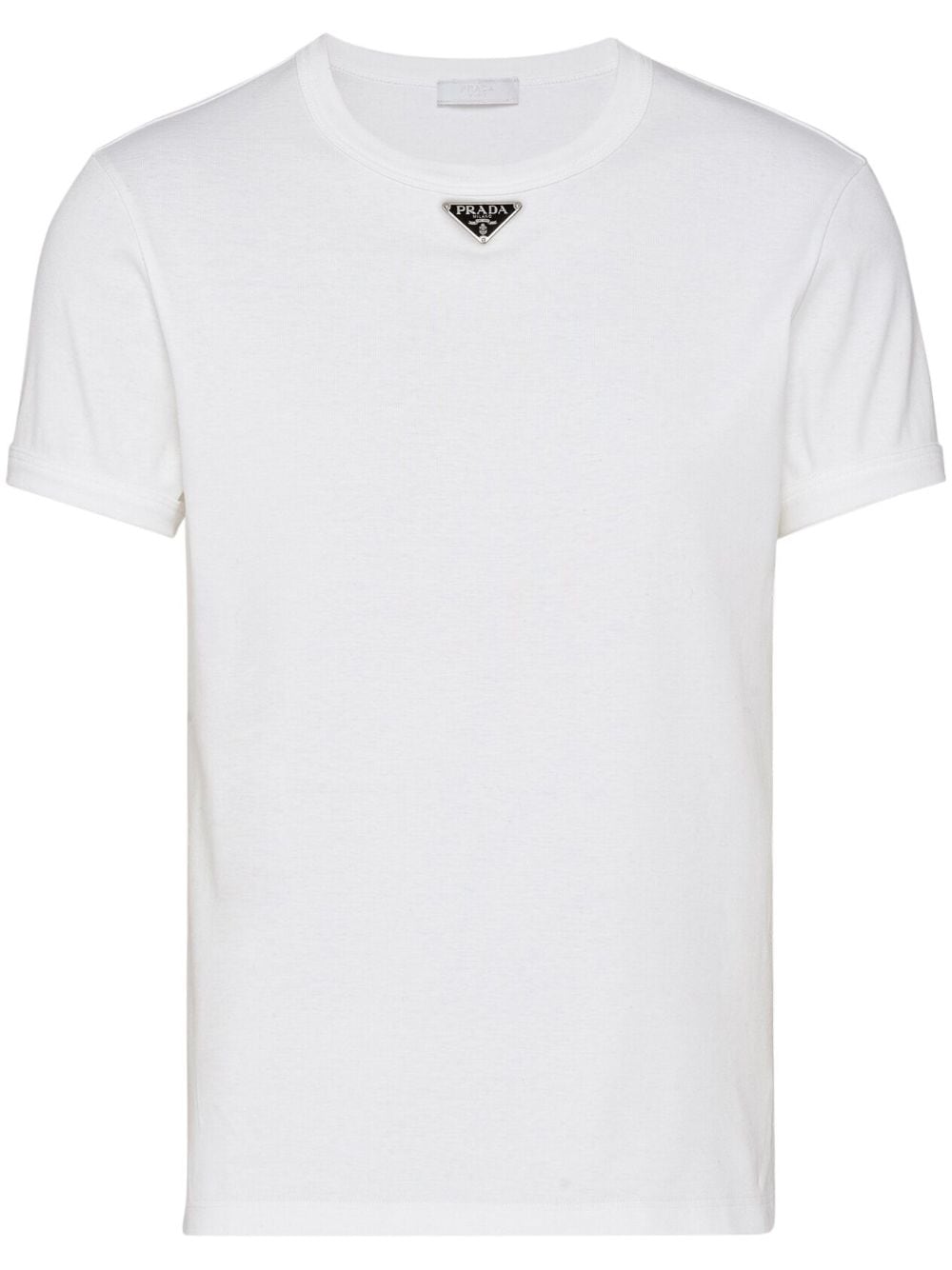 Prada T-shirt met logoplakkaat - Wit