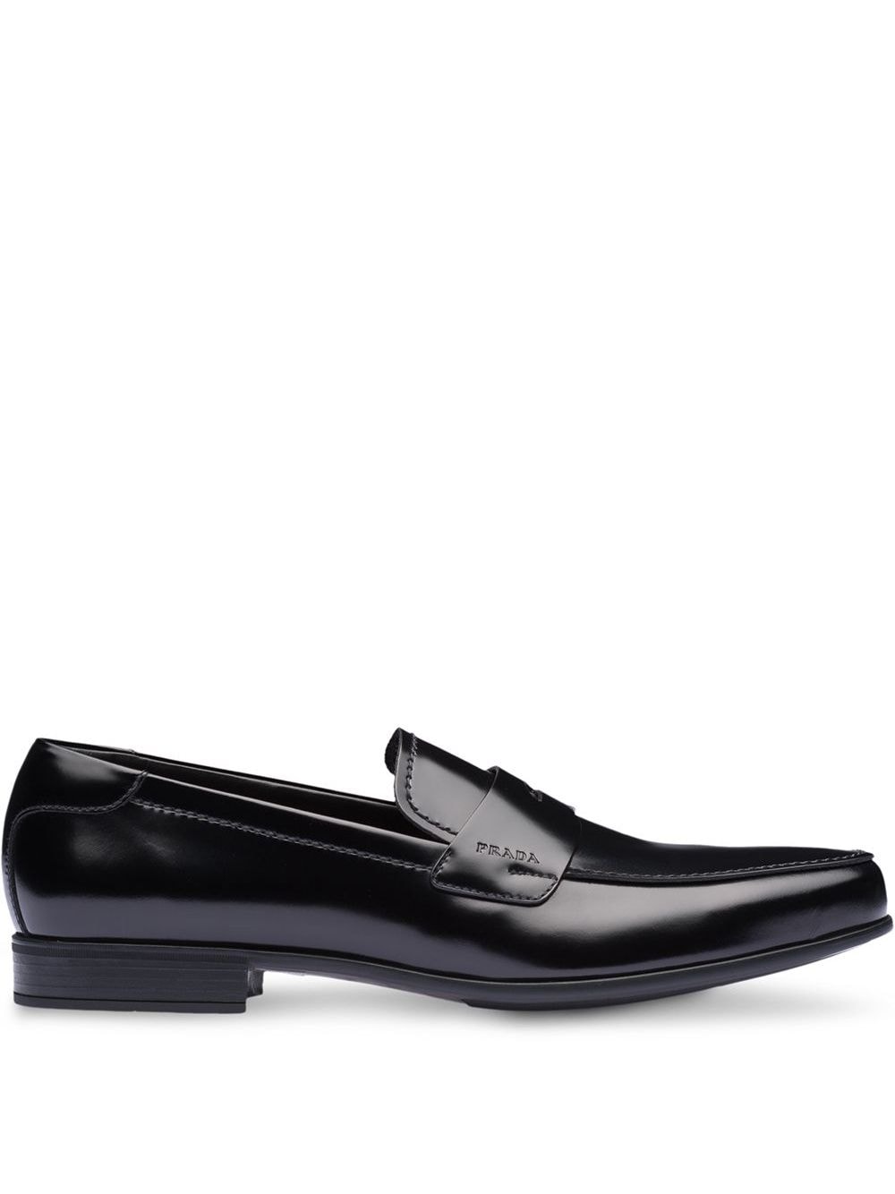 Prada loafers van geborsteld leer - Zwart