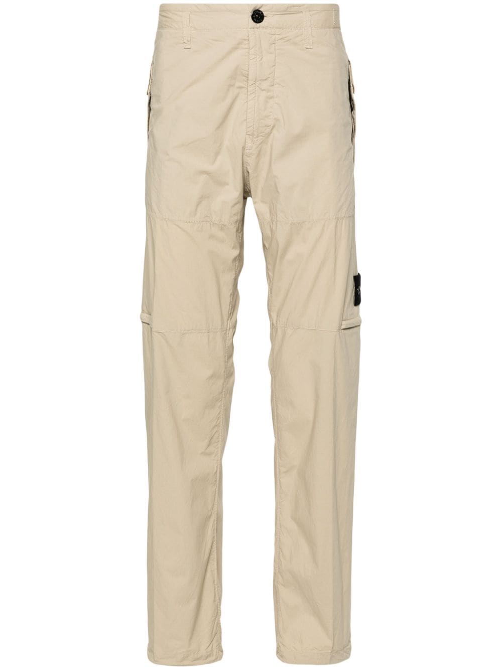 Stone Island Broek met toelopende pijpen en Compass-logopatch - Beige