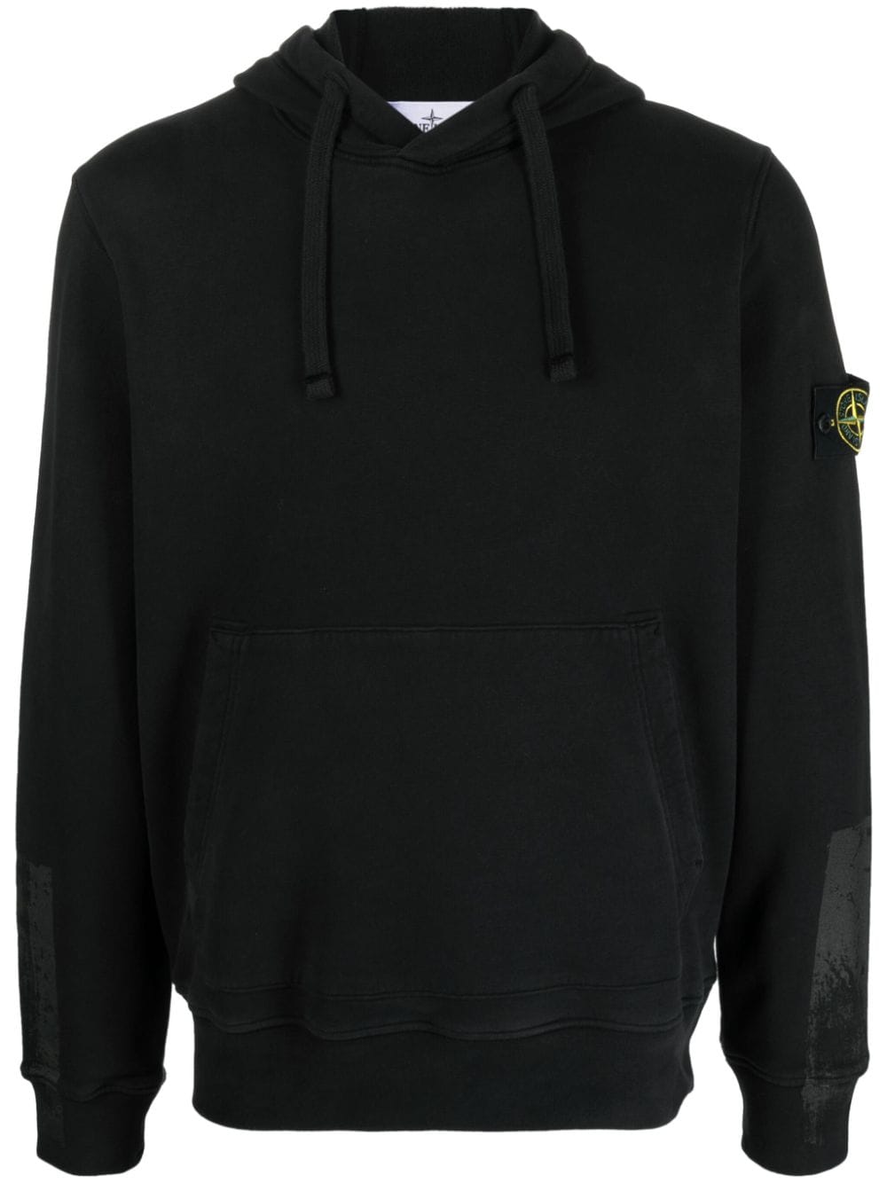 Stone Island Hoodie met logopatch - Zwart