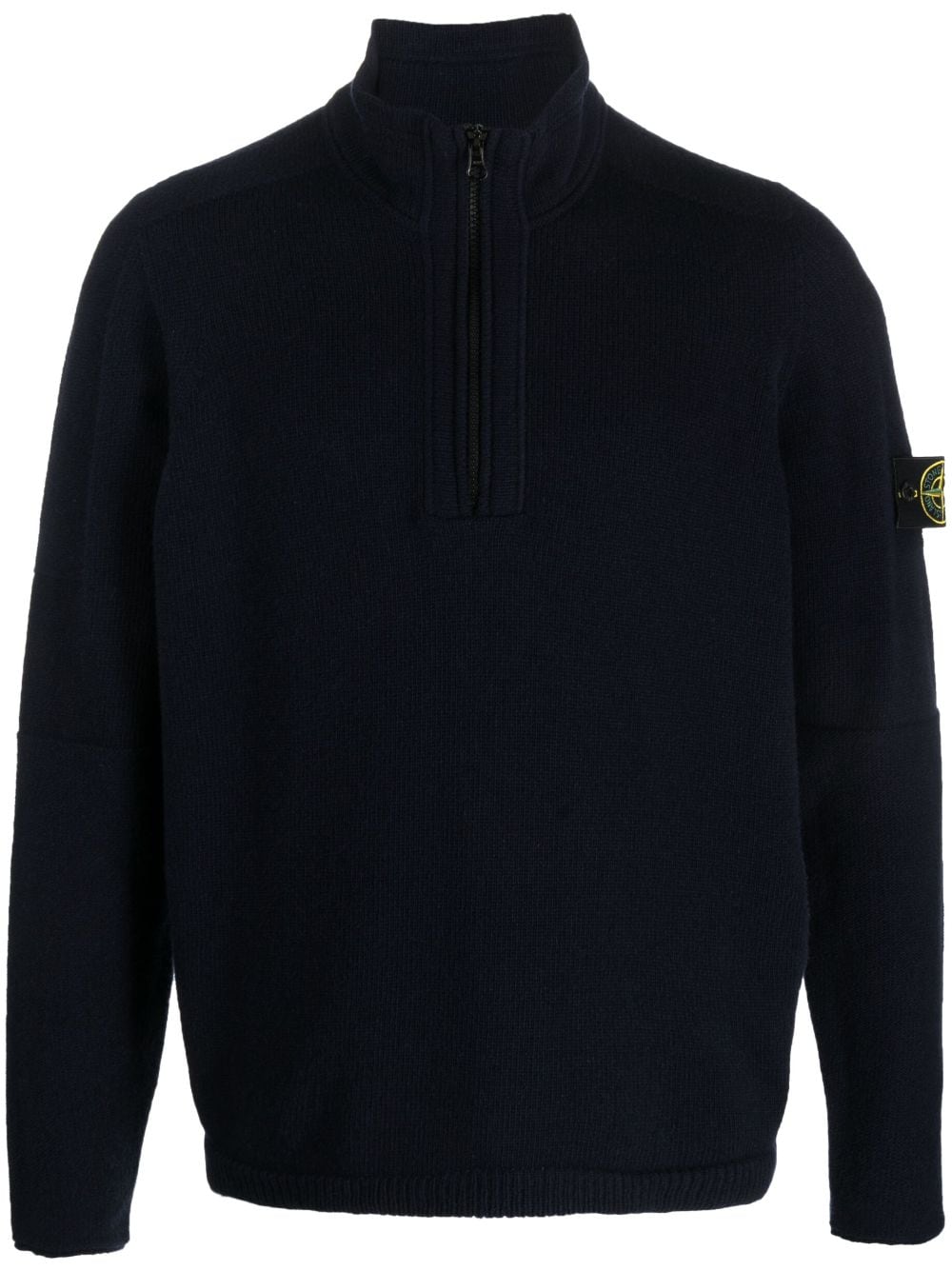 Stone Island Sweater met halve rits - Blauw