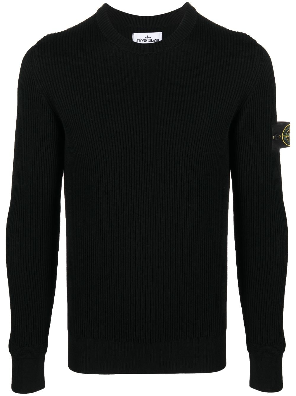 Stone Island Trui met logopatch - Zwart