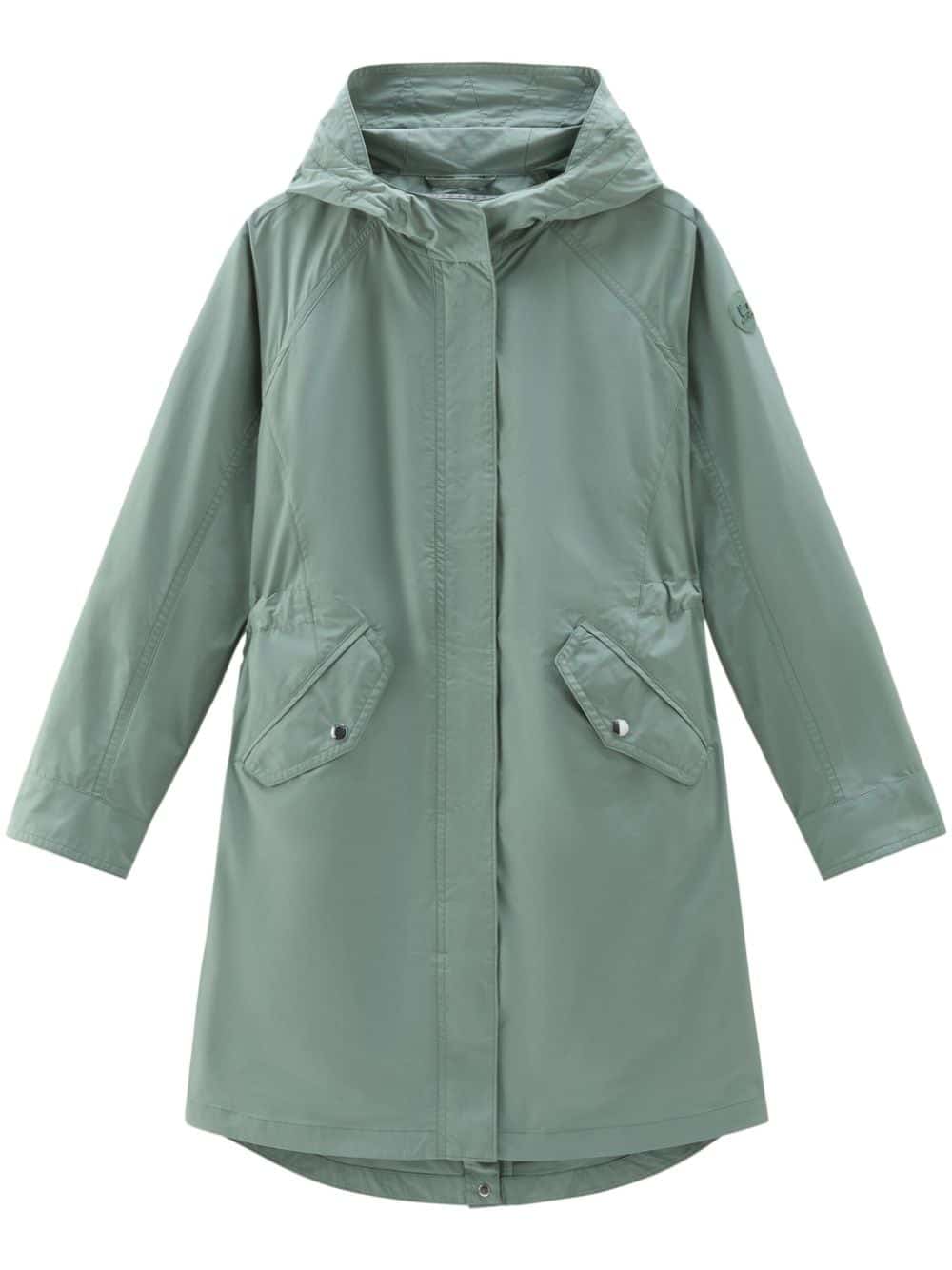 Woolrich Parka met enkele rij knopen - Groen