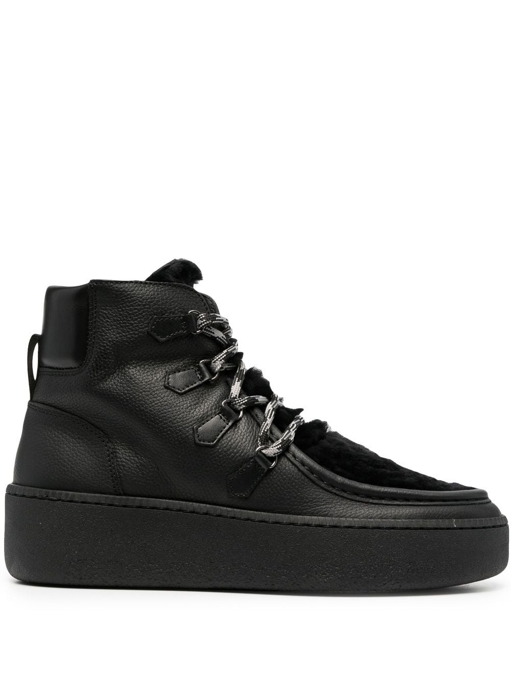 Woolrich Sneakers met imitatiebont detail - Zwart