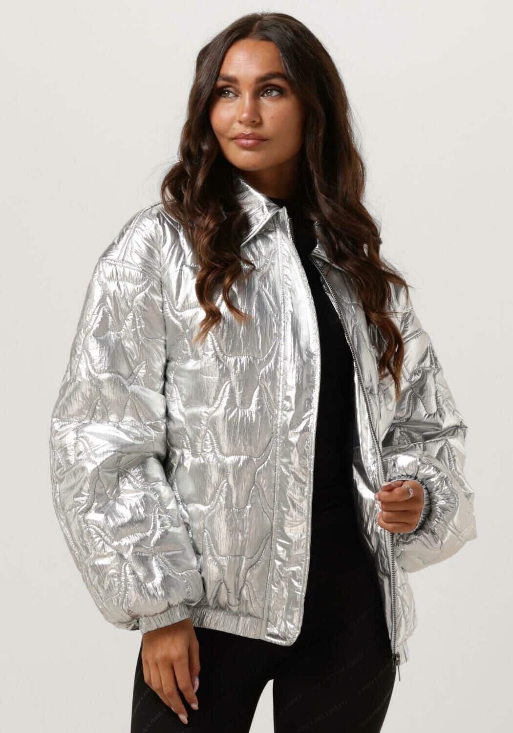 Zilveren Alix the Label Jack Oversized Silver Bomber