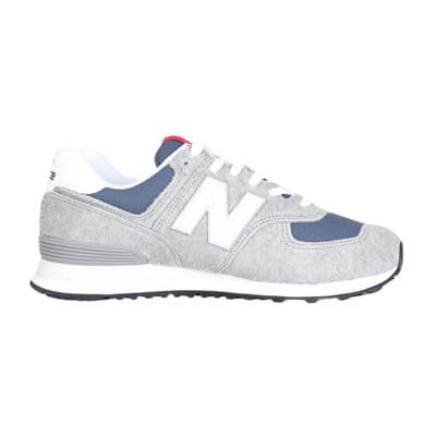 574 Heren Grijs Wit Blauw Sneakers New Balance , Gray , Heren