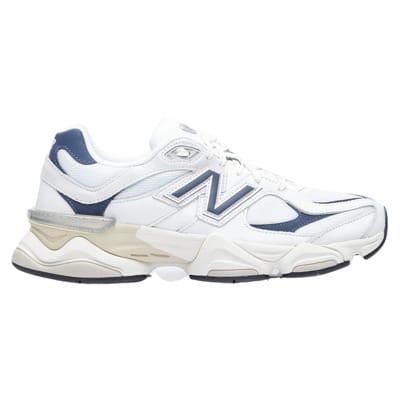 9060 Lage Sneakers met Leren Panelen New Balance , White , Dames