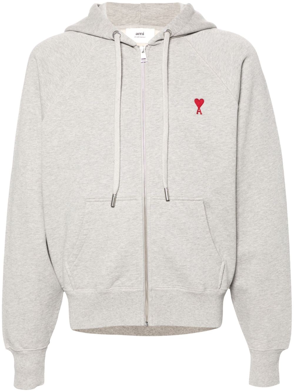 AMI Paris Hoodie met geborduurd logo - Grijs