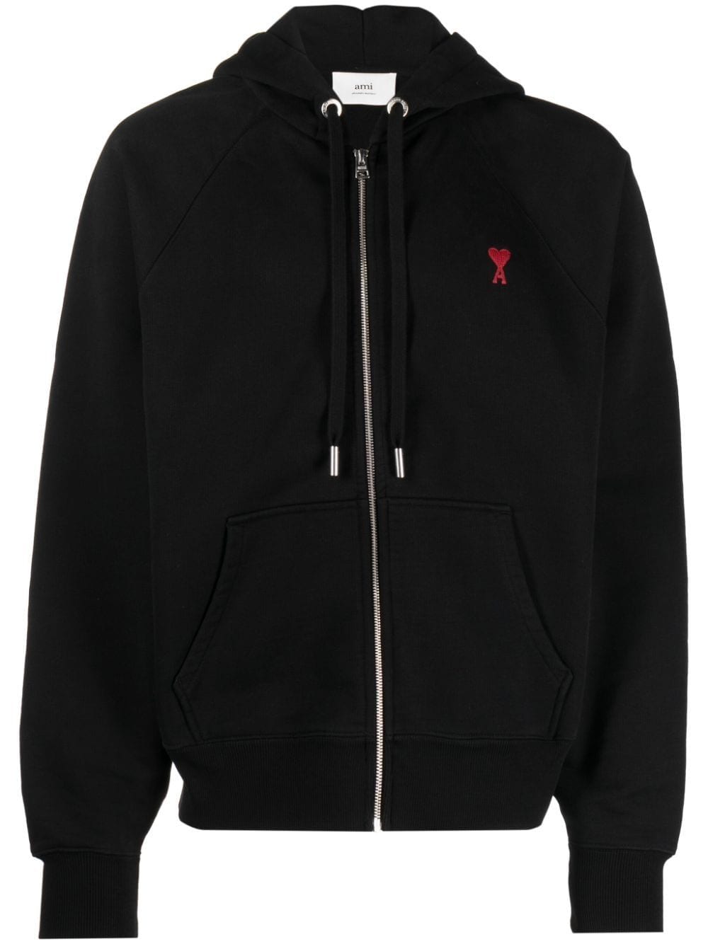 AMI Paris Hoodie met geborduurd logo - Zwart