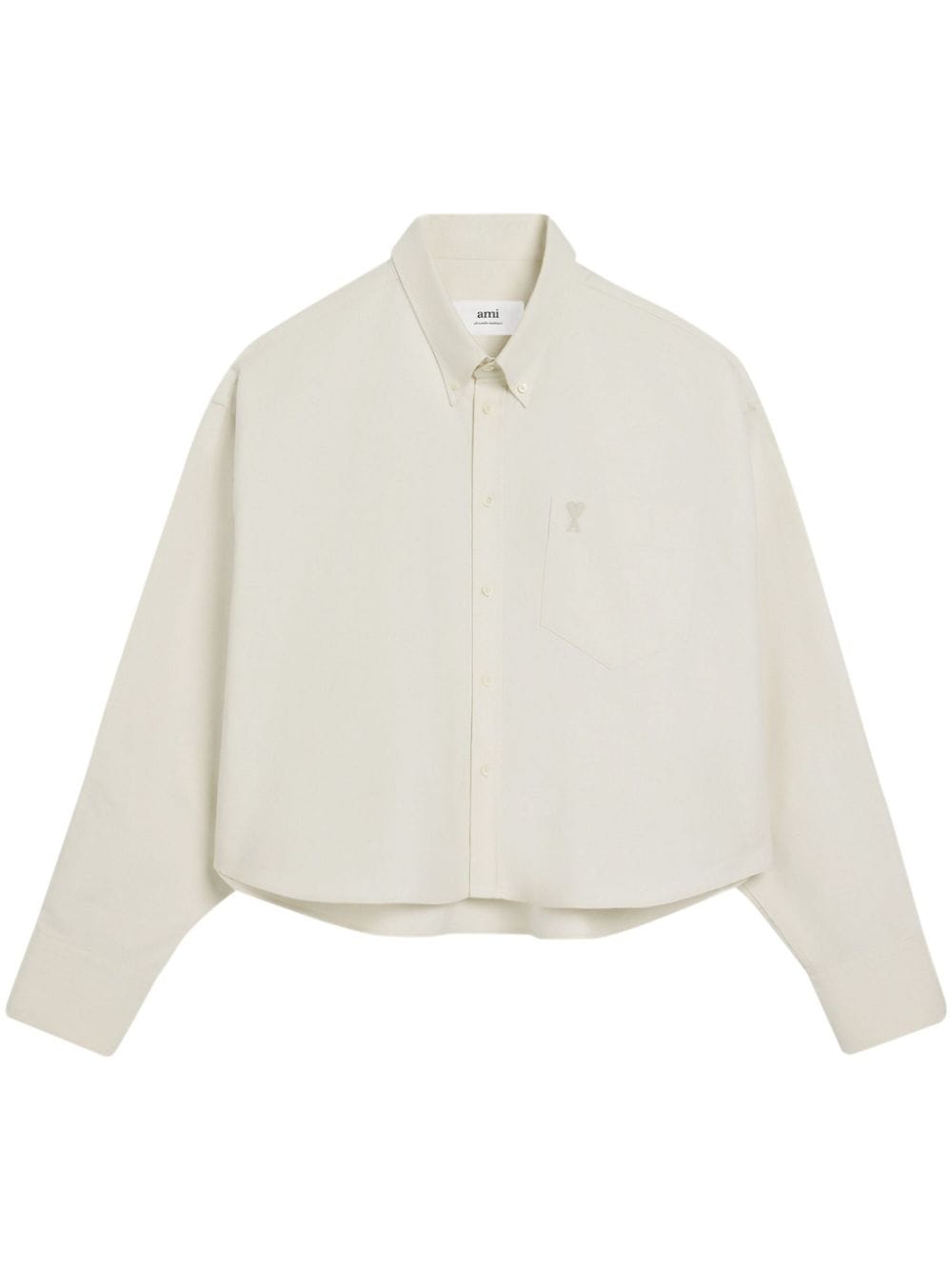 AMI Paris Shirt met geborduurd logo - Beige