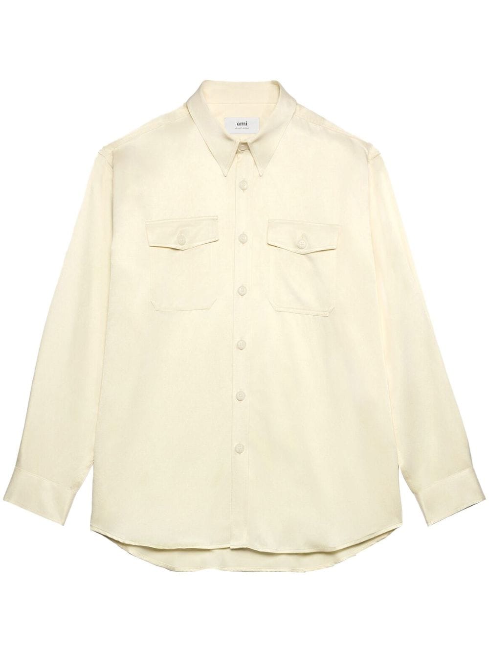 AMI Paris Shirt met puntkraag - Beige