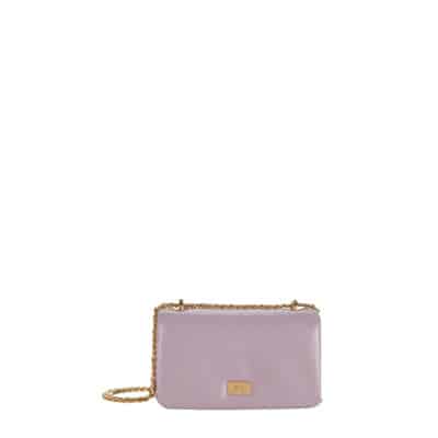 Ai23-24 Kleine Puffy Tas met Soft Berry Schouderband Elisabetta Franchi , Purple , Dames