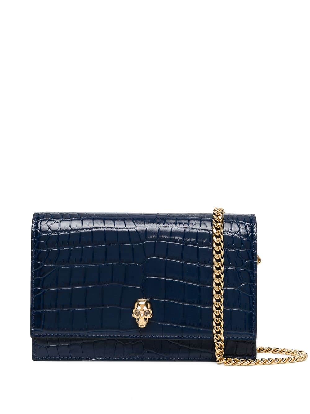 Alexander McQueen Tas met krokodillenleer-effect - Blauw