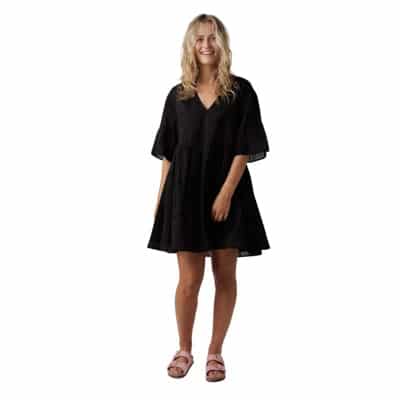 Alix THE Label Woven Woven broderie a-line dress 999 Black Alix The Label , Black , Dames