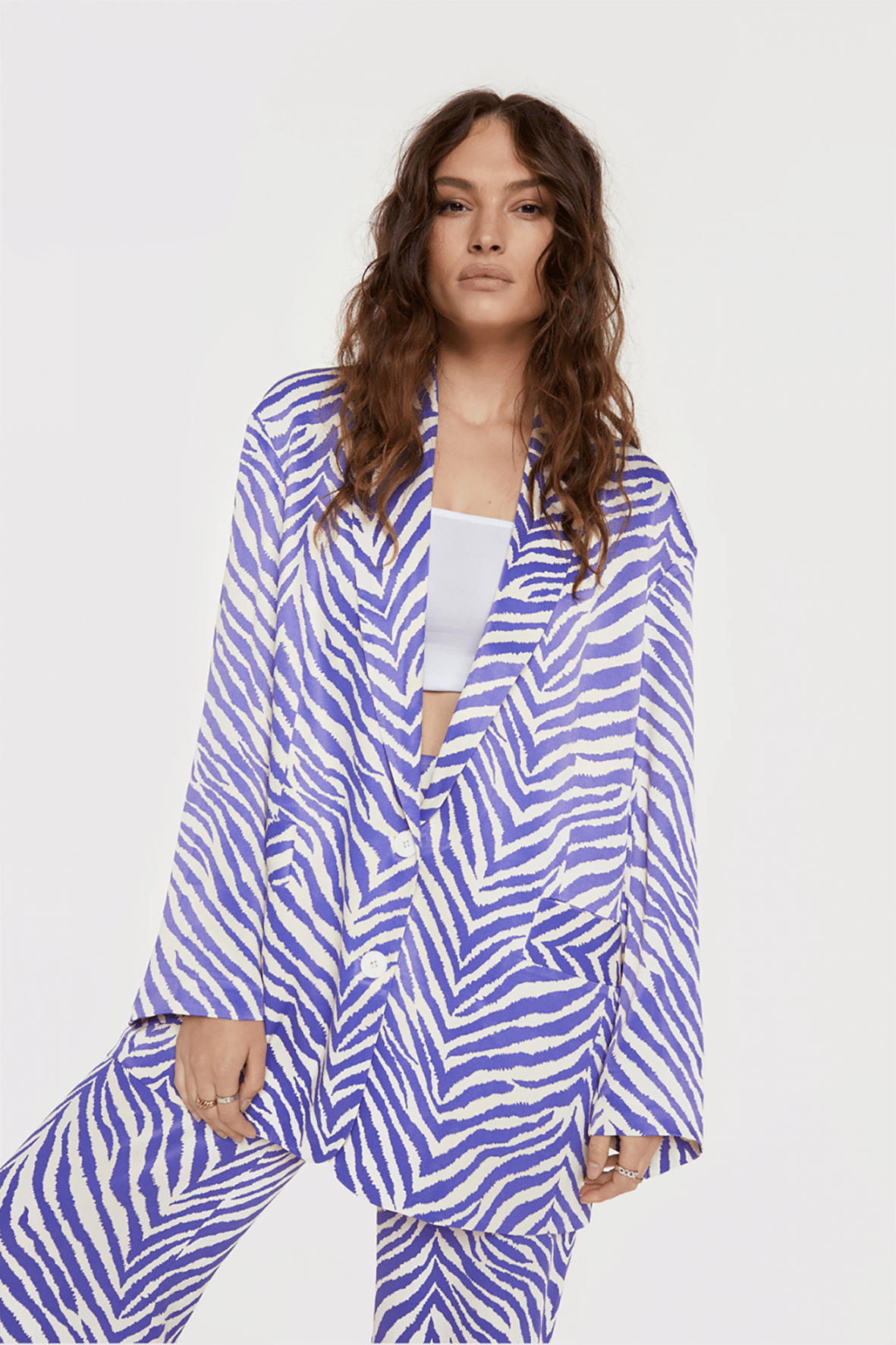 Alix The Label 2307452199 woven zebra blazer