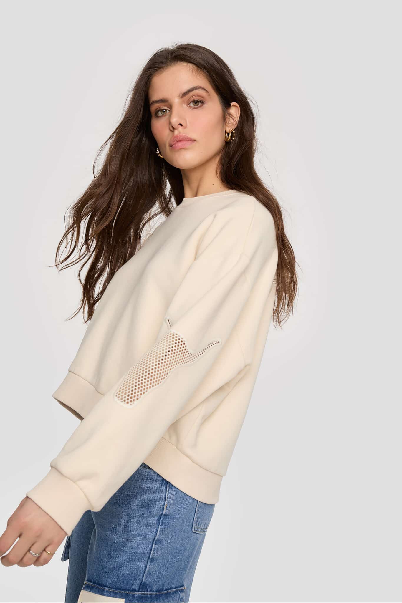 Alix The Label 2403887603 ladies knitted mesh sweater