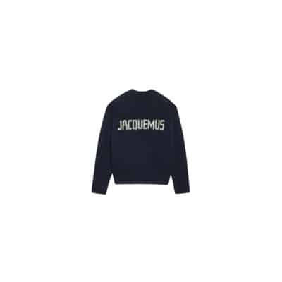 Alpaca Gebreide Trui Jacquemus , Blue , Heren